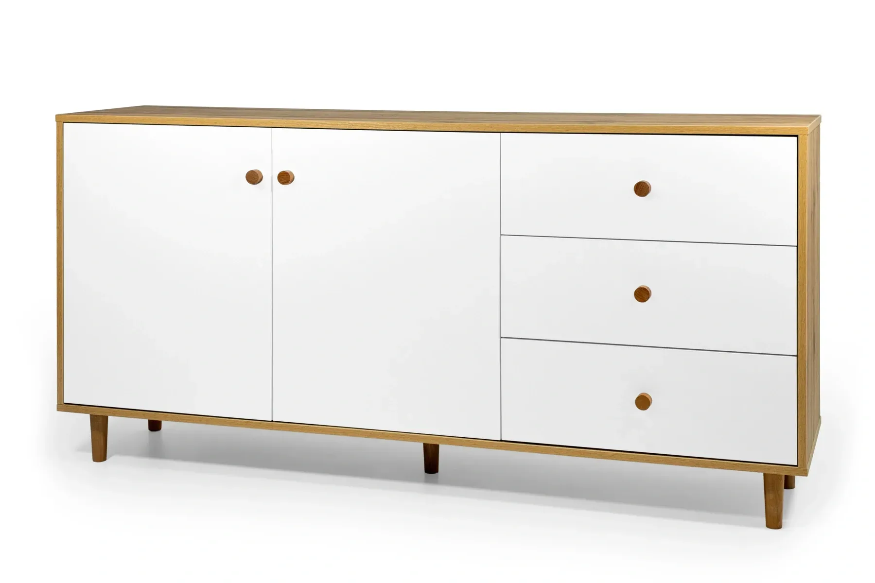 Комод з дверцятами та шухлядами Хьюге-5 1585x390x770 мм Дуб Артізан/Білий - фото 3 Комод з дверцятами та шухлядами Хьюге-5 1585x390x770 мм Дуб Артізан/Білий - фото 3