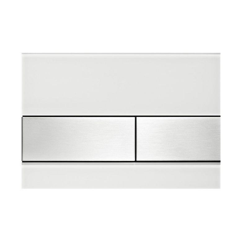 Панель смыва с двумя клавишами TECE для унитаза TECEsquare стекло Белый/Нержавеющая сталь (9240801)