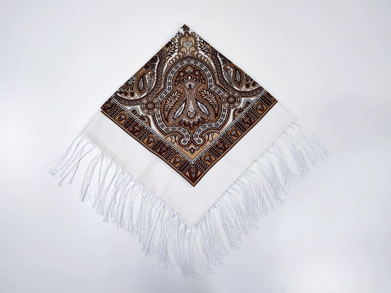 Платок украинский с тороками 80x80 см Белый (30156586)