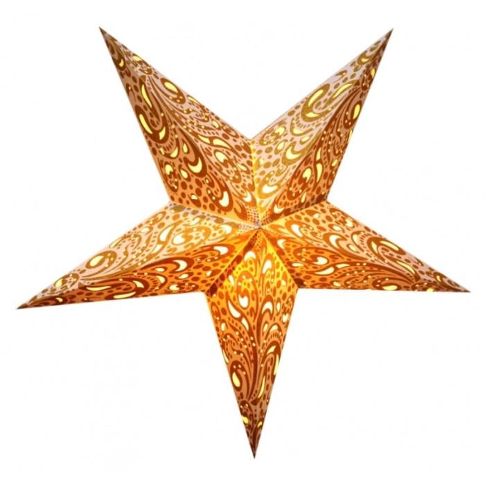 Светильник Звезда картонная 5 лучей Orange PEACOCK Gold (9050055)