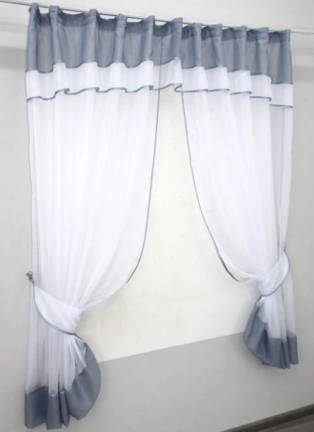 Шторки с ламбрекеном на кухню/балкон 280х170 см Серый/Белый (085к) - фото 3 Шторки с ламбрекеном на кухню/балкон 280х170 см Серый/Белый (085к) - фото 3