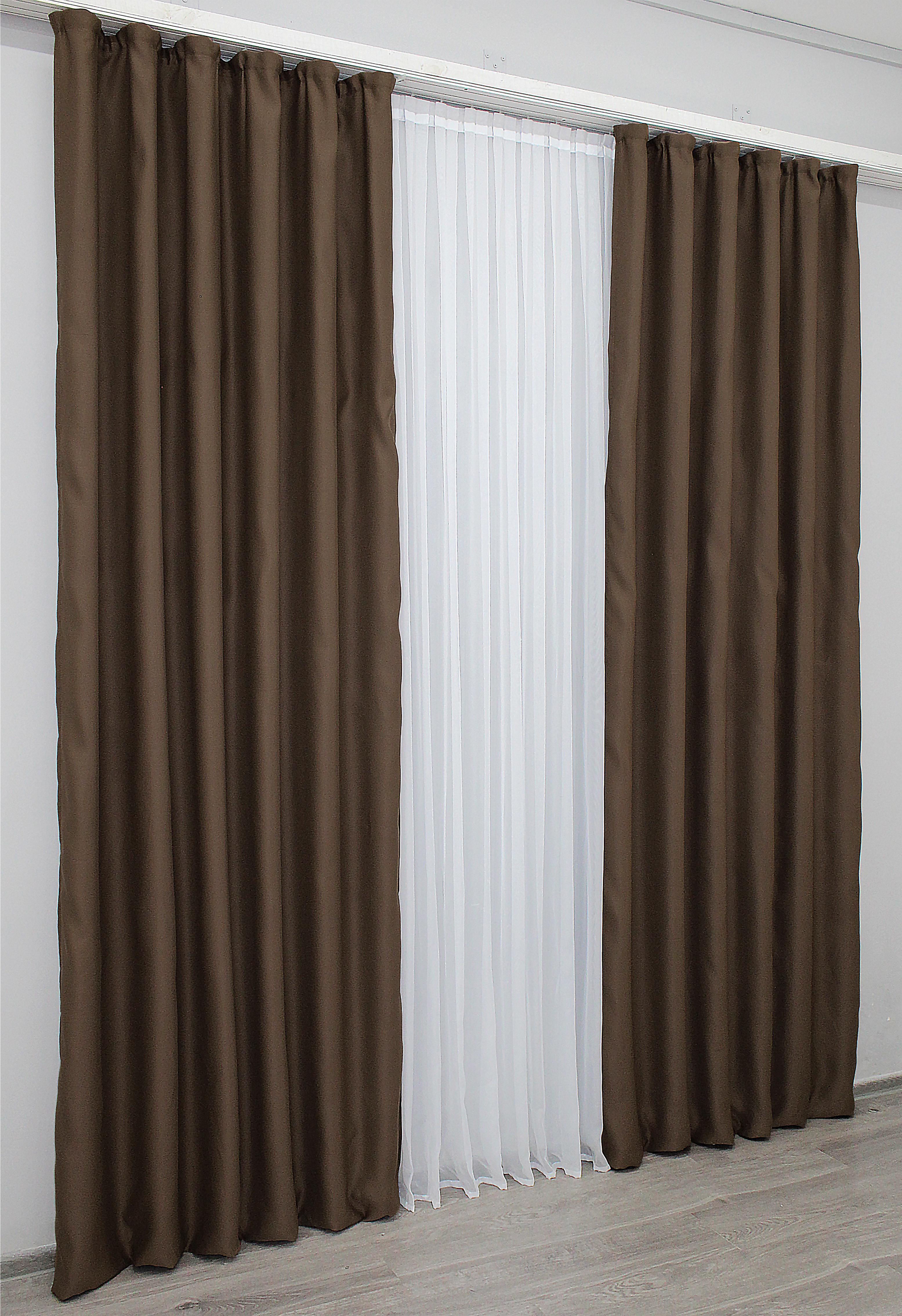 Комплект штор VR-Textil Bagema Rvs № 1238ш 100х270 см 2 шт. Шоколадний (31-524) - фото 4 Комплект штор VR-Textil Bagema Rvs № 1238ш 100х270 см 2 шт. Шоколадний (31-524) - фото 4