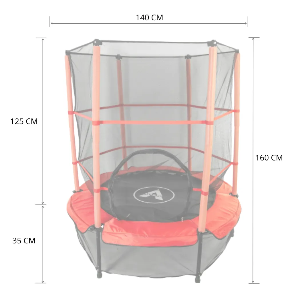Батут дитячий Atleto з сіткою 140 см Червоний (21000401) - фото 13