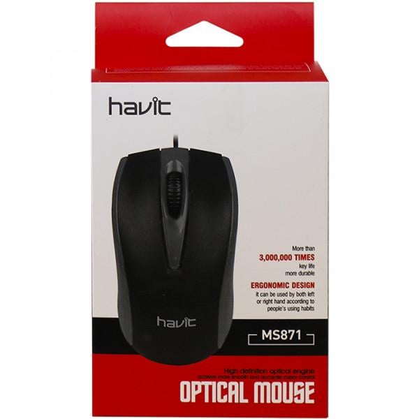 Мишка Havit MS-871 провідна 1200dpi 3кн Чорний - фото 2