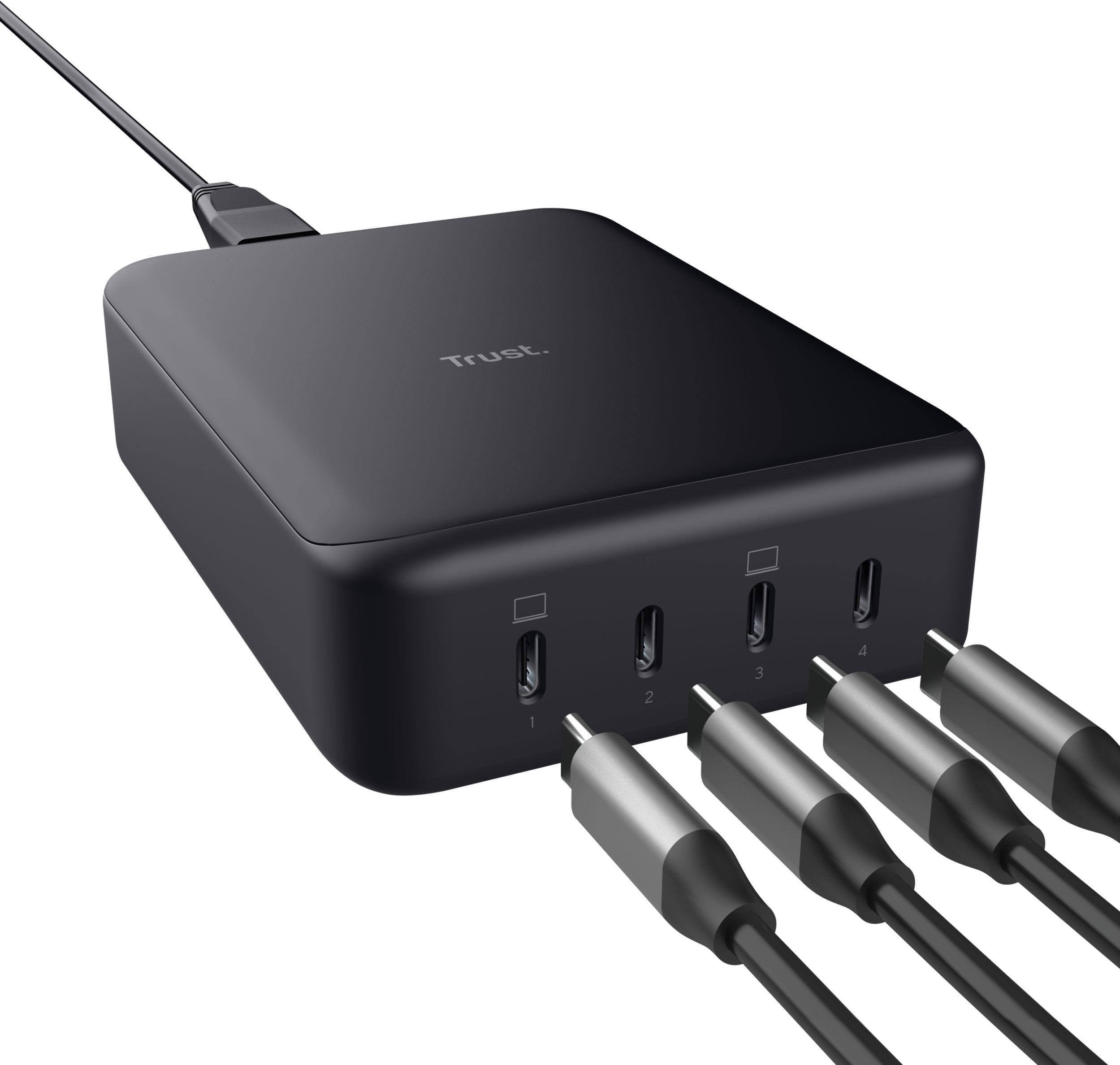 Зарядное устройство сетевое Trust Maxo 240 Вт 4xUSB-C Черный (25413) - фото 5