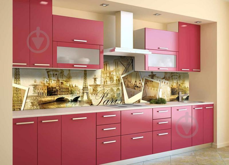 Скинали на кухню Zatarga «Винтажный Париж» 600х2500 мм виниловая 3Д наклейка кухонный фартук самоклеящаяся Z180829