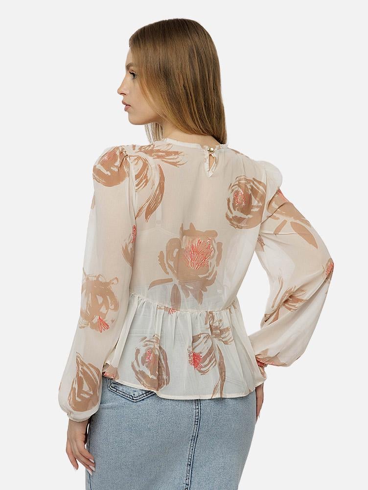 Блуза женская ЦБ-00215273 р. 42 Бежевый (SKT000898205) - фото 3 Блуза женская ЦБ-00215273 р. 42 Бежевый (SKT000898205) - фото 3