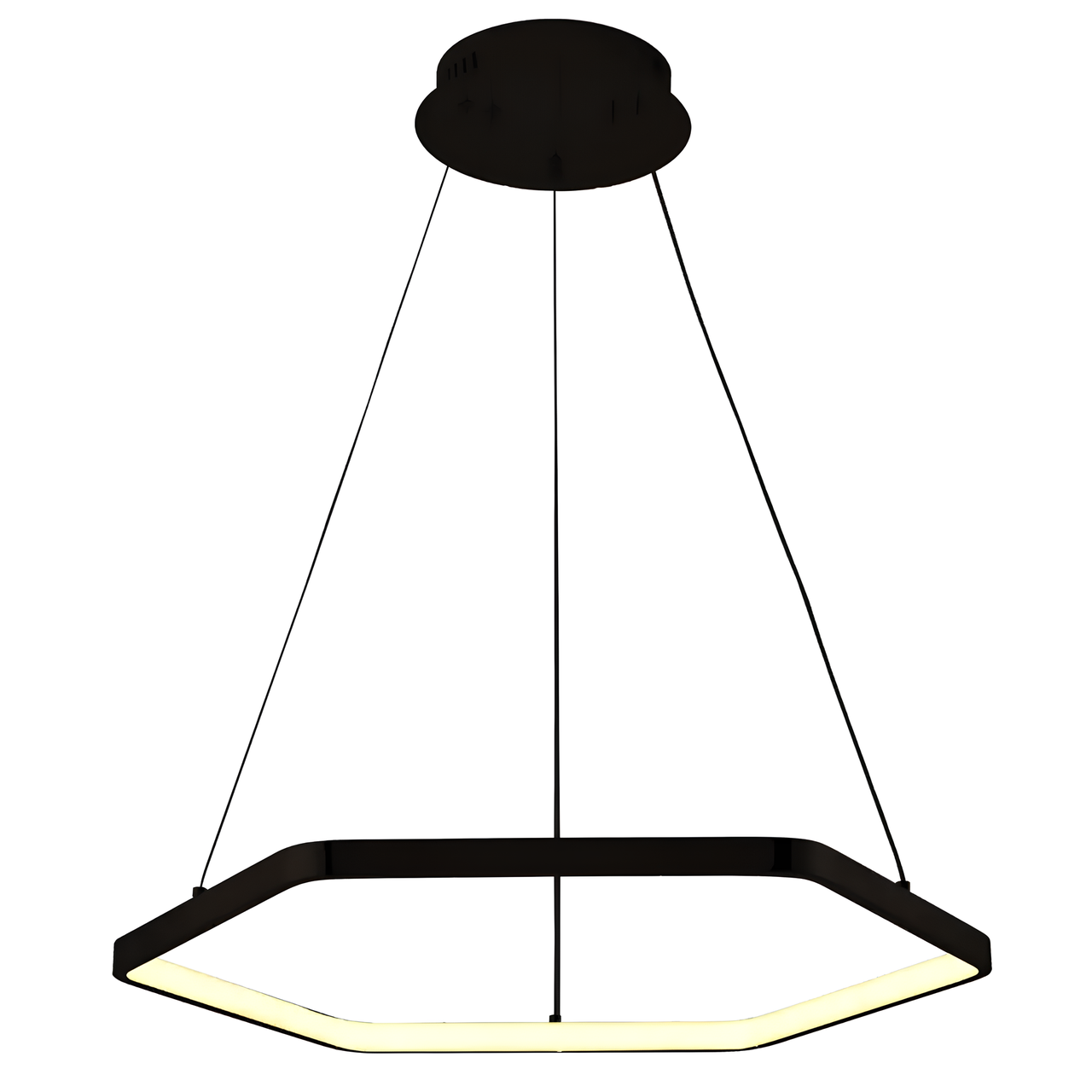 Люстра светодиодная Sirius 55W с шестигранным плафоном 3000-6500K с пультом Черный (LCD3024 BK)