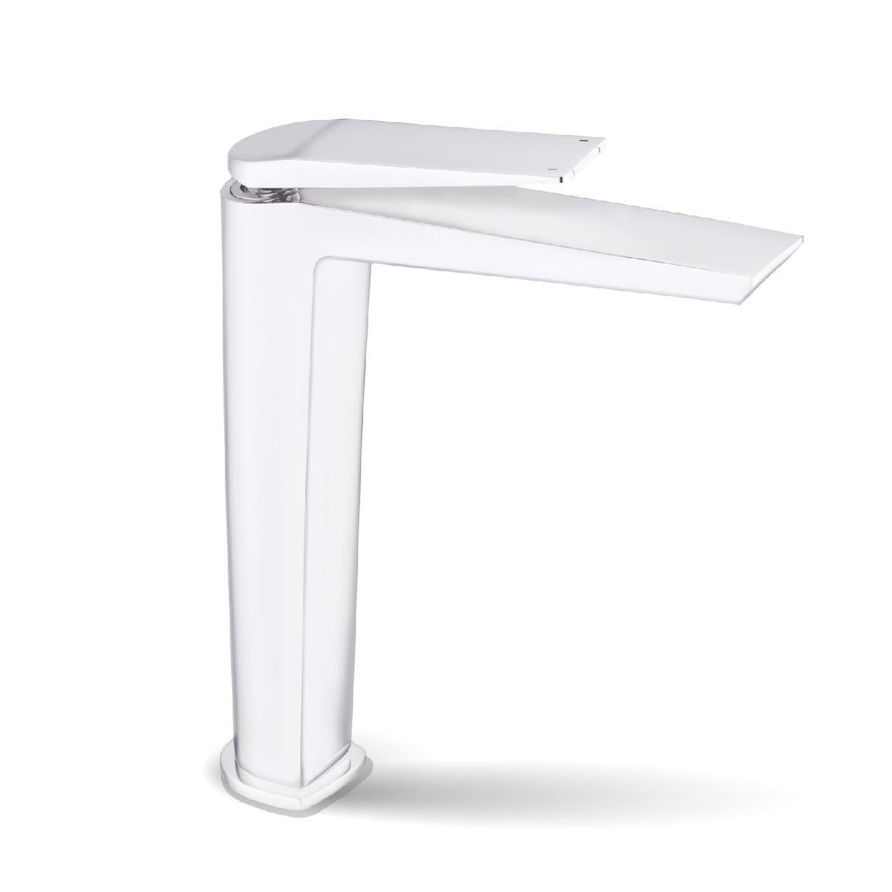 Смеситель для раковины FADO Pisano однорычажный высокий d 26 мм Белый матовый (MIX09044W)