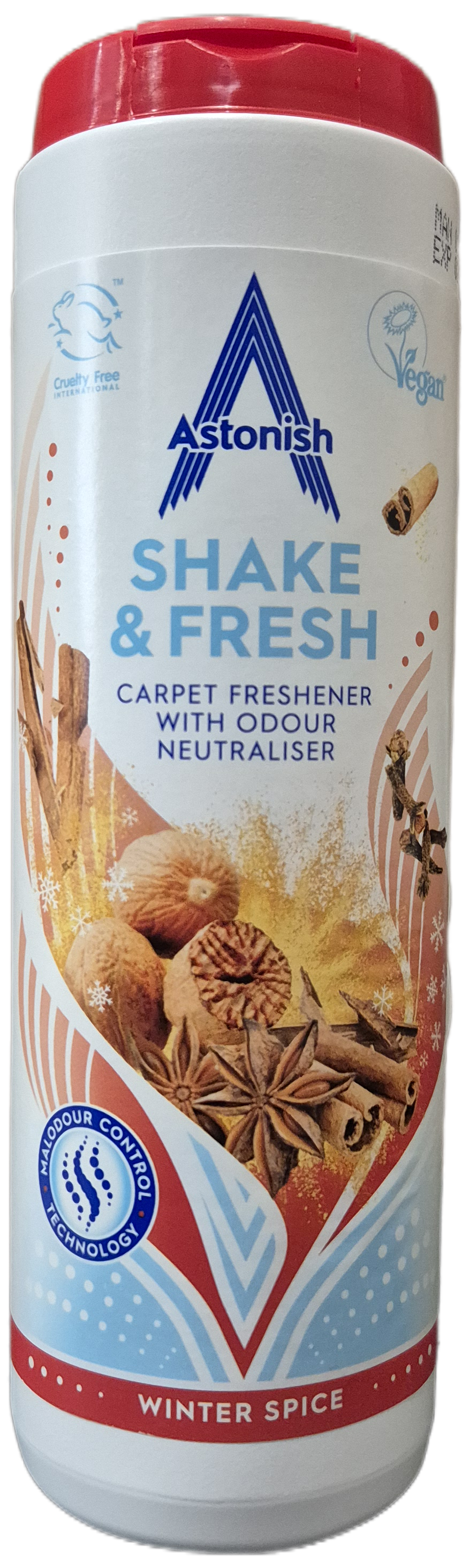 Освежитель ковров сухой Astonish Shake & Fresh с ароматом зимних специй 350 г (33357980)