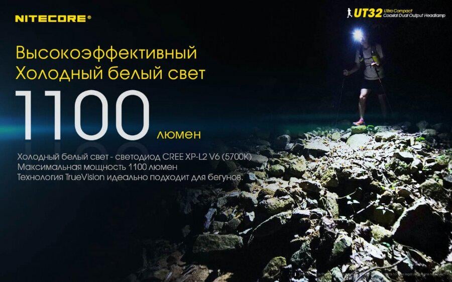 Фонарь налобный Nitecore UT32 (9816359) - фото 8 Фонарь налобный Nitecore UT32 (9816359) - фото 8