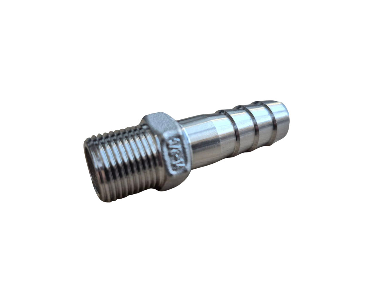 Штуцер шланговый резьбовой DN10 AISI304 BSPP Class-150 елка н/ж сталь 14 мм 3/8" (29203299) - фото 1 Штуцер шланговый резьбовой DN10 AISI304 BSPP Class-150 елка н/ж сталь 14 мм 3/8" (29203299) - фото 1