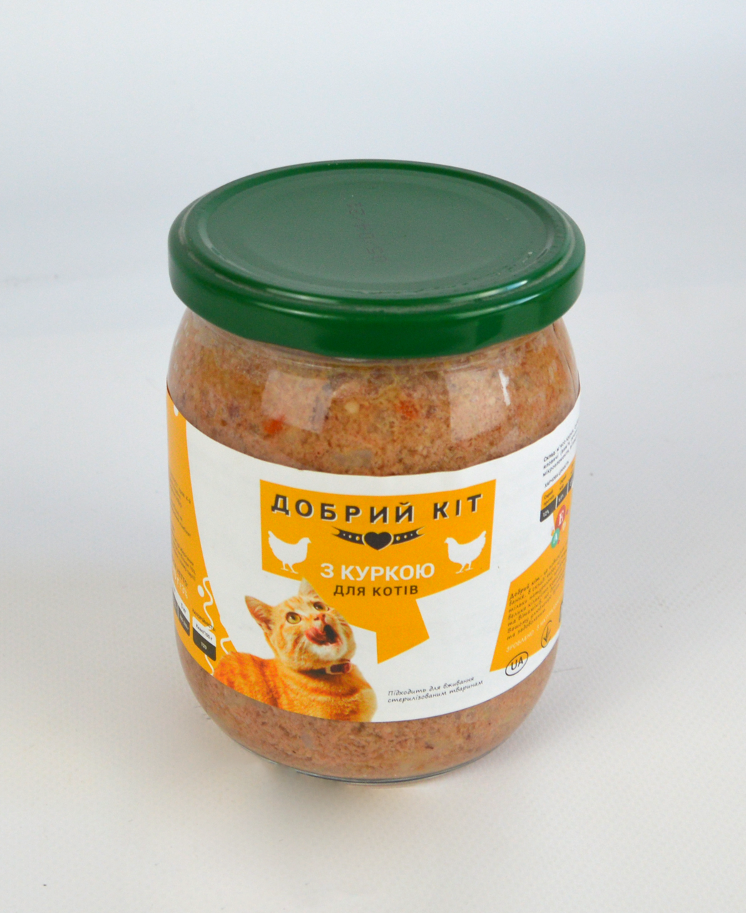 Блок консервированного корма для кошек "Добрий Кіт" с курицей 6х470 г