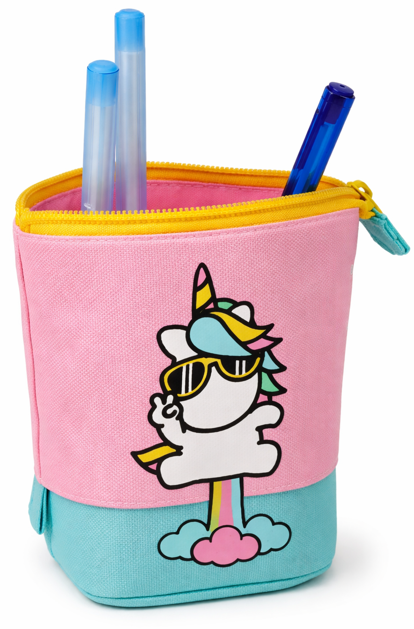 Пенал-органайзер Pop-up Pencil Case Stephen Joseph полиэстер 17/10 x12x6 см Розовый с салатовым