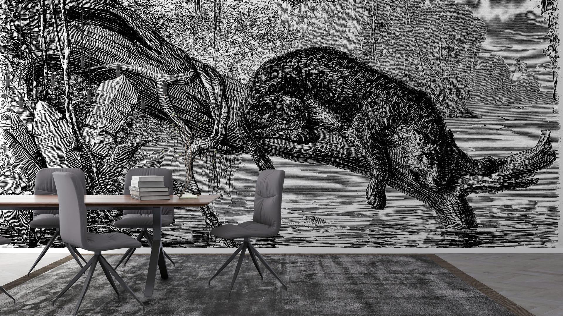 Фотообои флизелиновые Styleo Print-walls 3D Графическая пантера 0123 400х250 см (Pw-0123/4)
