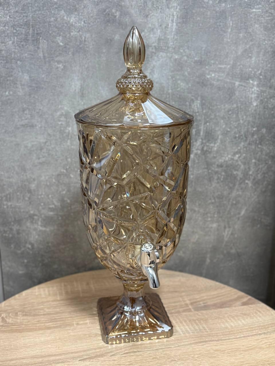 Лимонадник Lenardi 588-294 скляний 5 л Золотистий