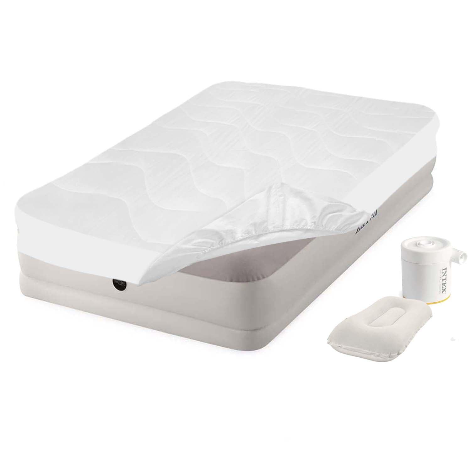 Надувная кровать односпальная Intex 64177-3 электронасос/наматрасник/подушка 99х191х30 см (175889)