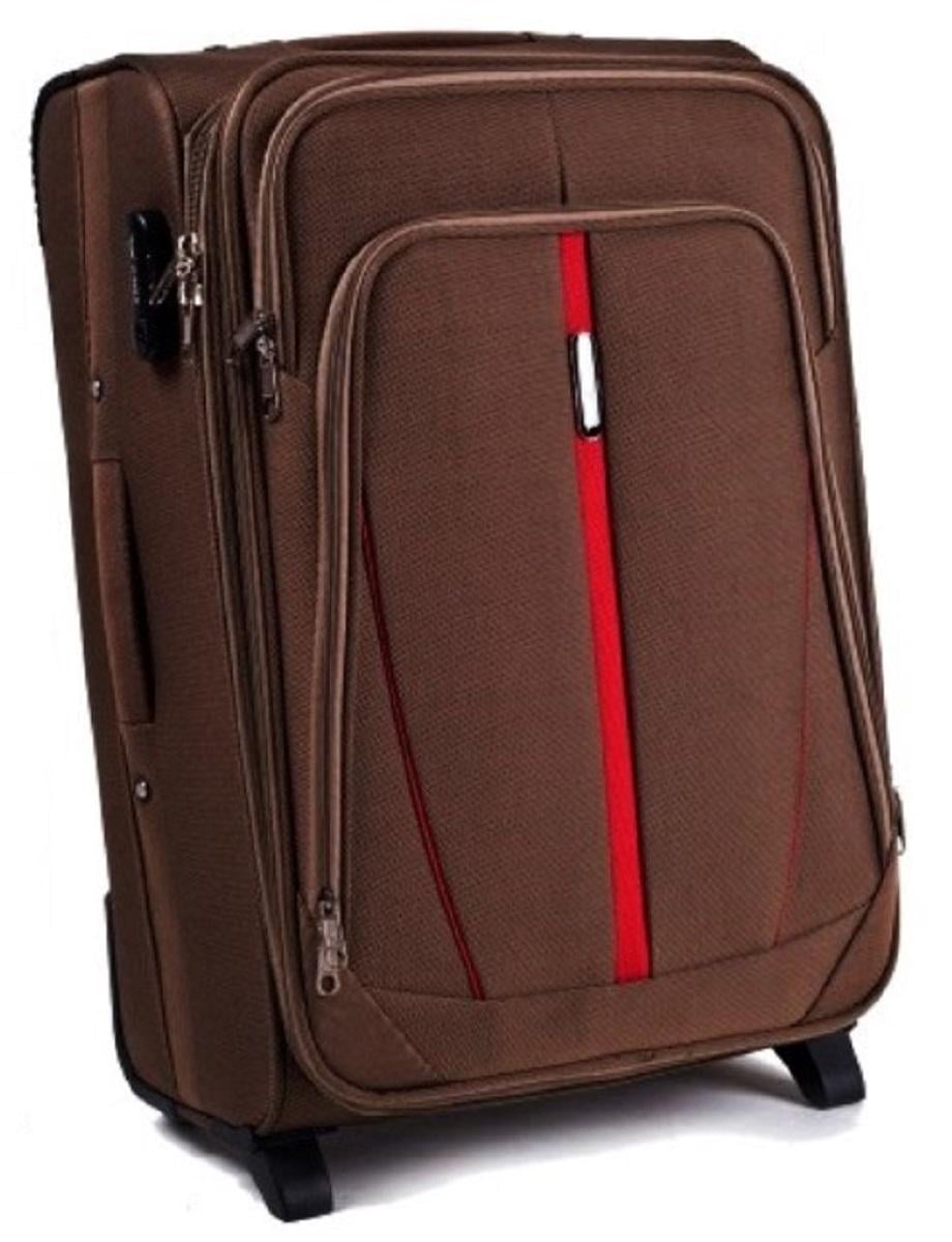 Чемодан тканевый Wings 1706 большой 2 колеса Коричневый (Vt00052)