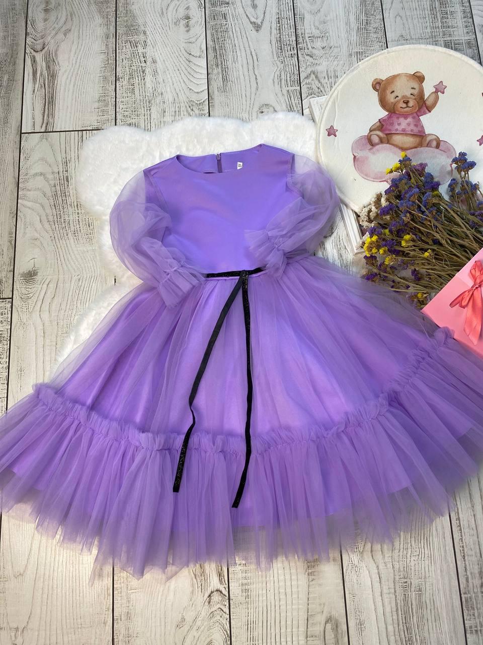 Платье праздничное для девочки 104 см Фиолетовый (2229160391) - фото 5 Платье праздничное для девочки 104 см Фиолетовый (2229160391) - фото 5