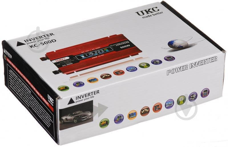 Перетворювач напруги інвертор UKC KC-500D 500W з LCD дисплеєм Red (3sm_386264640) - фото 4