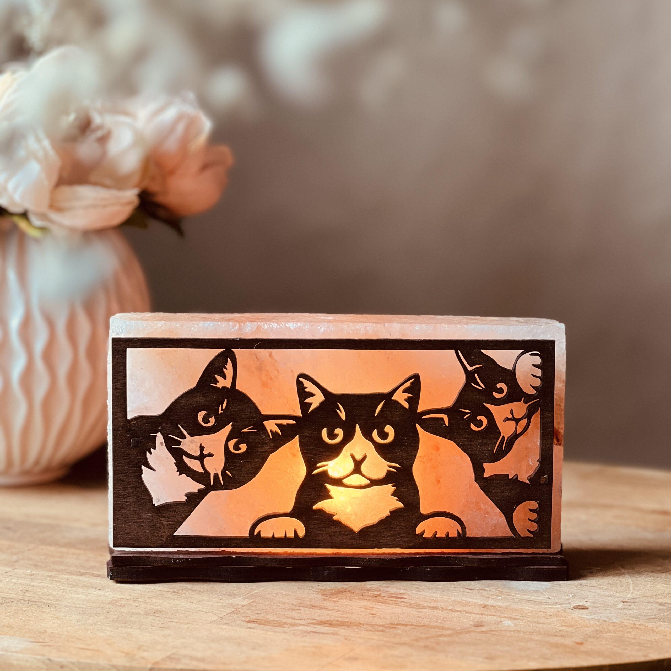 Соляная лампа декоративная Himalayan Три котика 2 кг (29903036) - фото 4