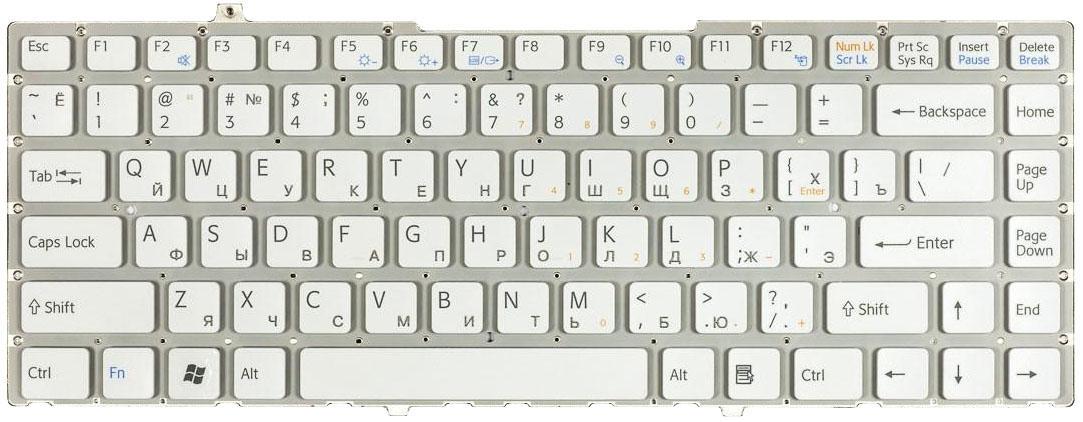 Клавиатура для ноутбука Sony Vaio VGN-FW White