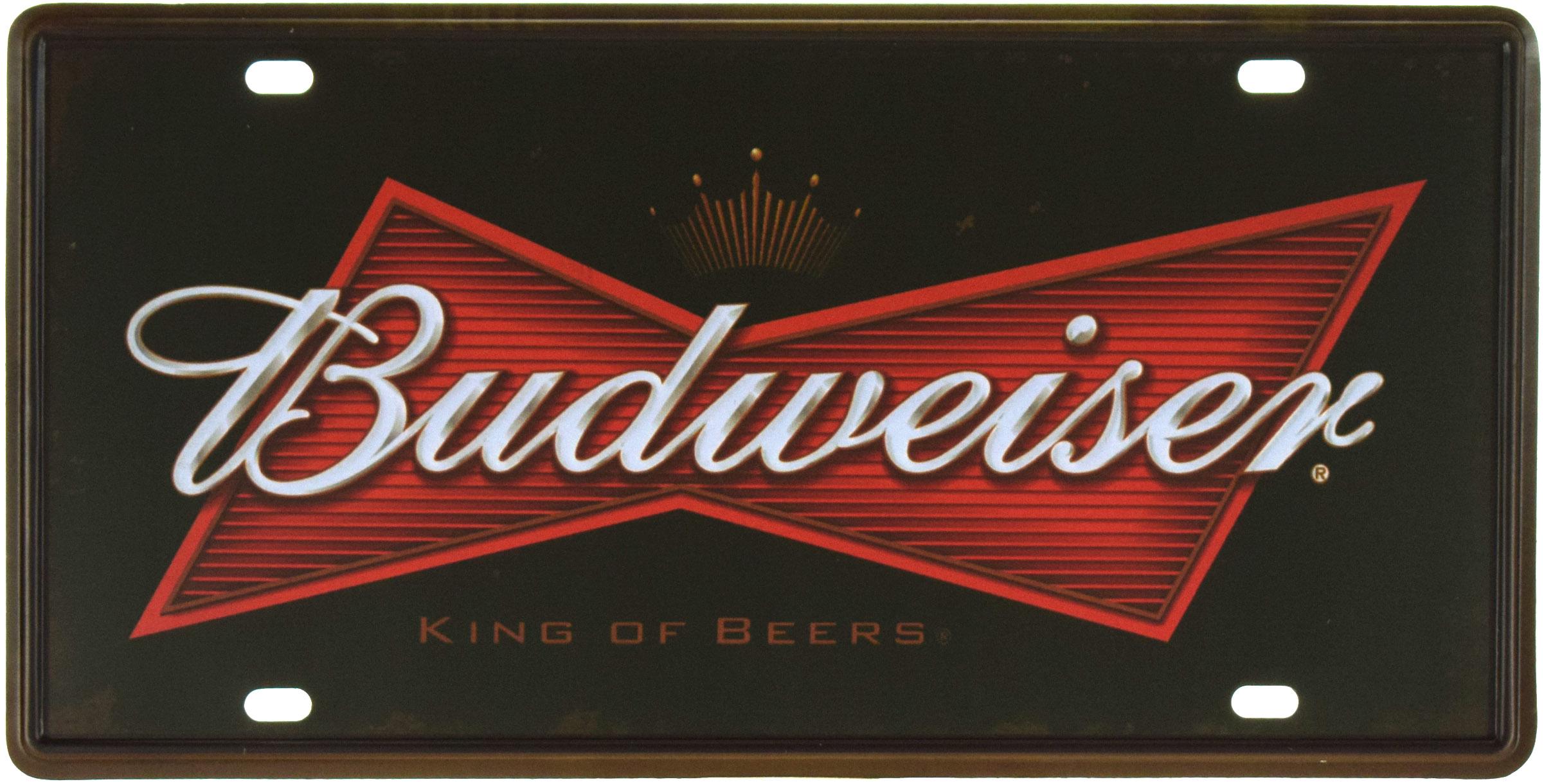 Табличка металлическая Budweiser Король Пива 15x30 см