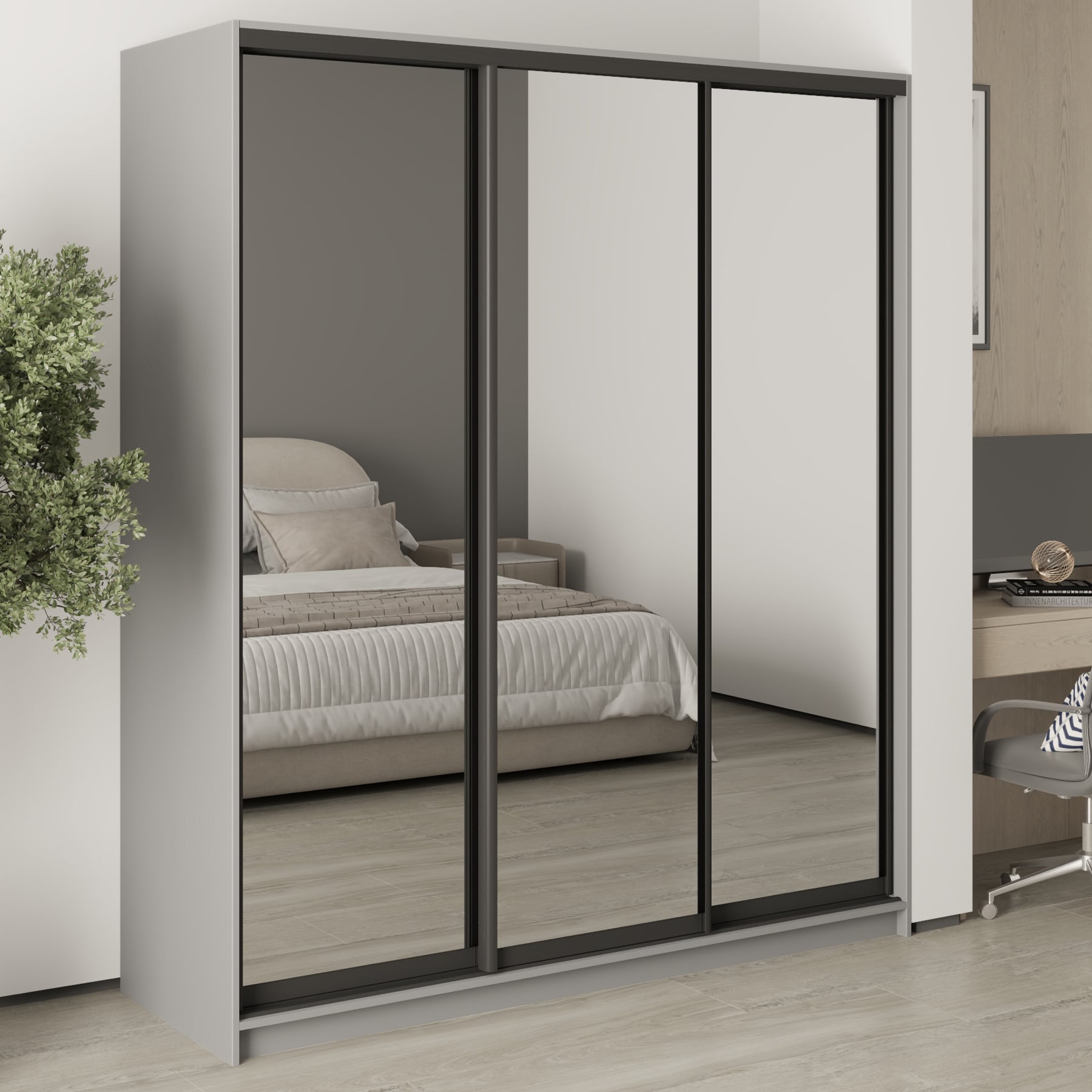 Шкаф-купе трехдверный Mebel Star Стандарт BG MBS-8520 180х45х210 см Серая мышка (1007931) Шкаф-купе трехдверный Mebel Star Стандарт BG MBS-8520 180х45х210 см Серая мышка (1007931)