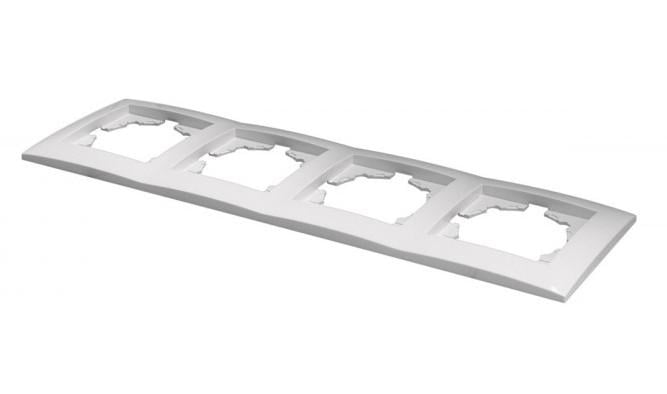 Рамка для розеток чотиримісна FI-4 Silver