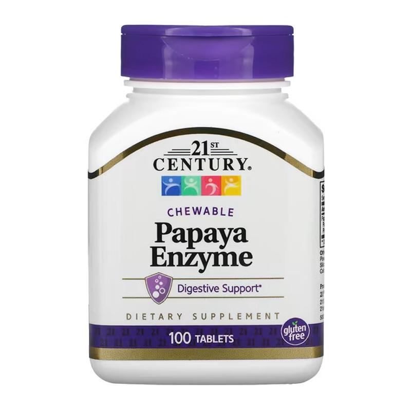 Ферментна суміш папайї 21st Century Papaya Enzyme 100 капс. (11612-01)