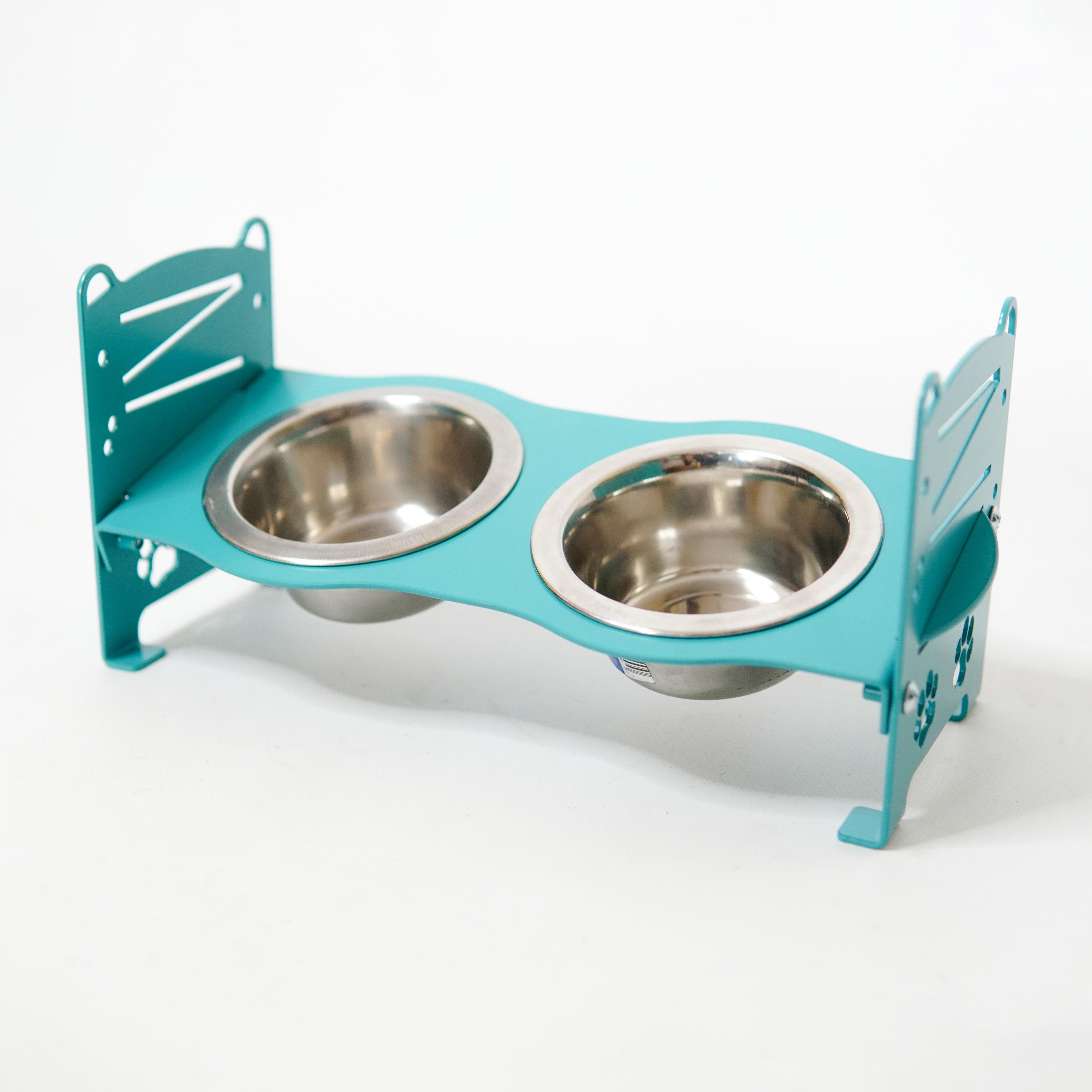 Кормушка для котів розбірна-регульована 61-137 мм 0,45 л М'ятний (1024585к) - фото 1