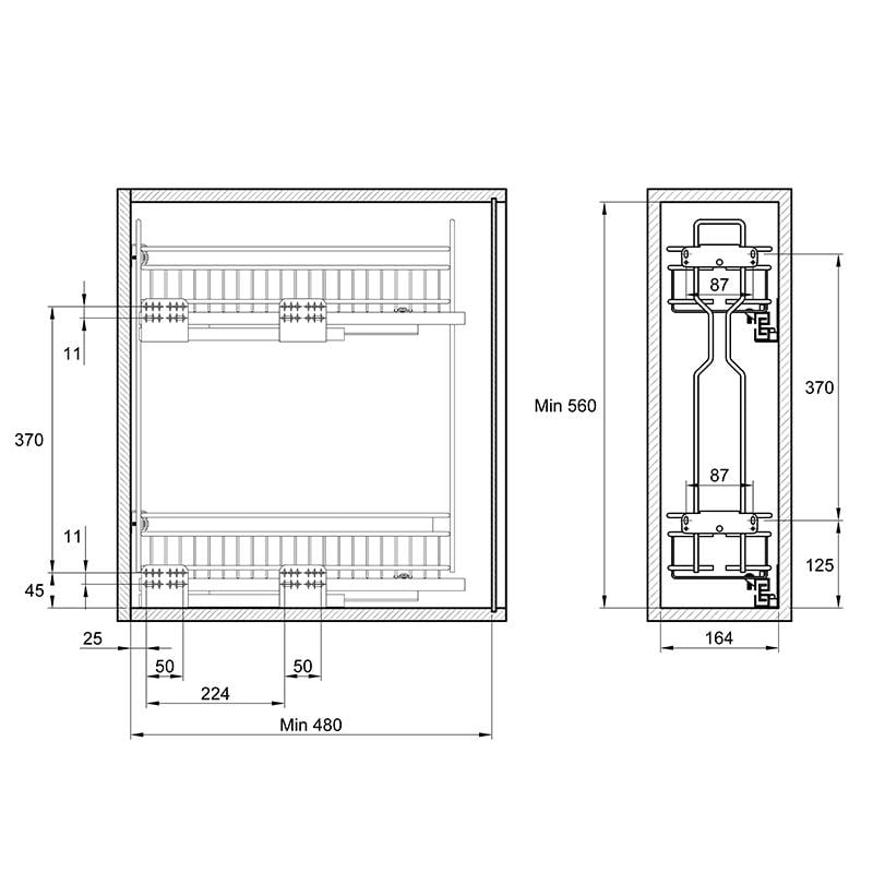 Карго Muller Star боковое правое 2 полки с доводчиком 200 мм - фото 4