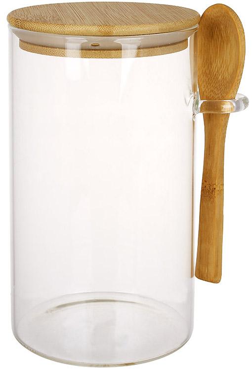 Банка кухонная Rauma Ring кляна с деревянной крышкой и ложкой 750 мл