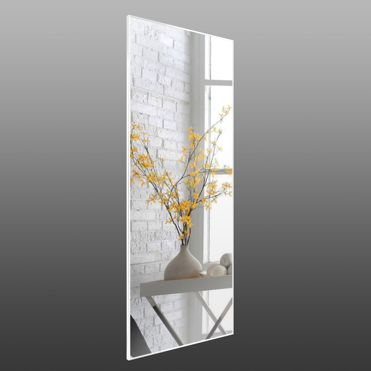 Зеркало настенное в алюминиевой раме Art-Com 1500х700 мм Белый (Alum-White-7)