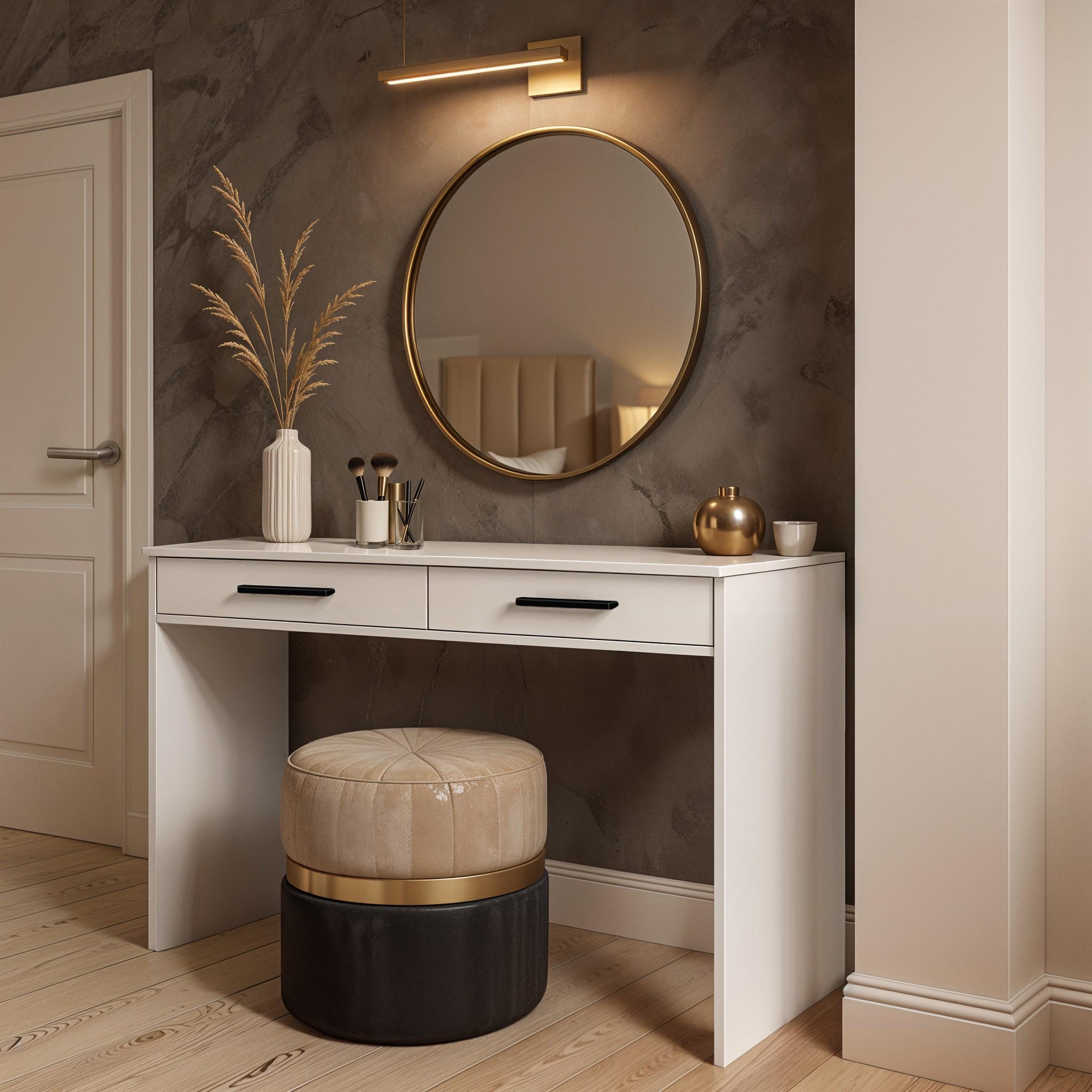 Туалетный стол Amelia 1100х400х760 мм Белый - фото 1 Туалетный стол Amelia 1100х400х760 мм Белый - фото 1