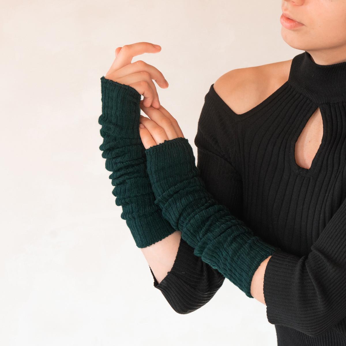 Митенки кашемировые трикотажные XXS-XXXXL Зеленый (61100) - фото 1
