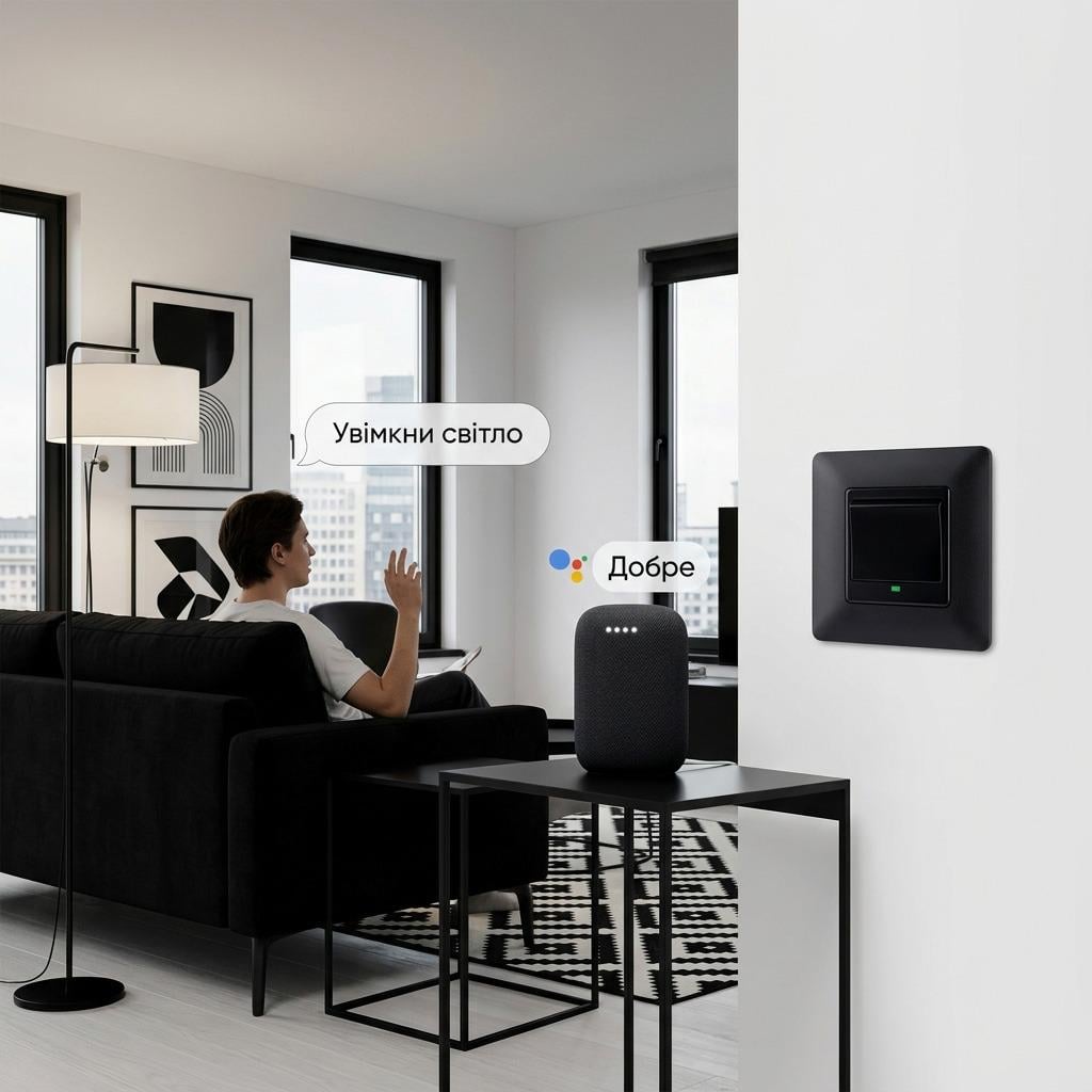 Выключатель Wi-fi Moes Smart Wall module switch 1 клавиша Черный - фото 4 Выключатель Wi-fi Moes Smart Wall module switch 1 клавиша Черный - фото 4