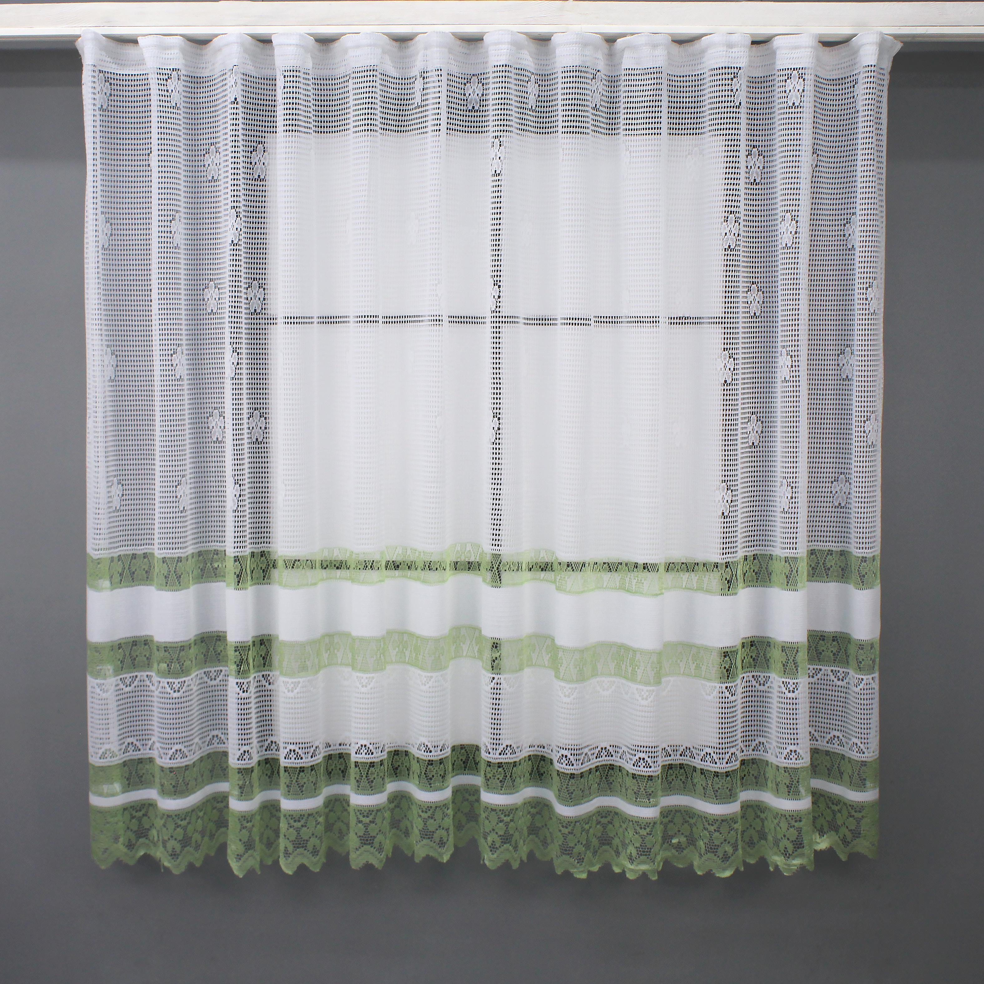 Тюль VR-Textil 1150т Juli Сітка 200х150 см Білий/Зелений (42-0613)