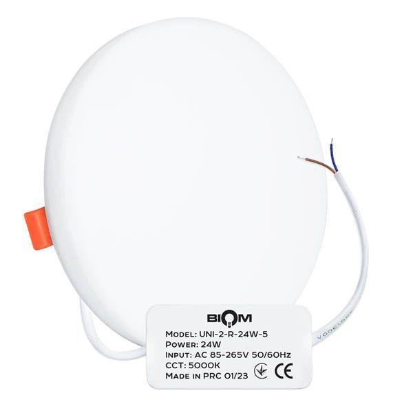 Світильник світлодіодний круглий Biom UNI-2-R24W-5 24 Вт 5000К (00-00022816)
