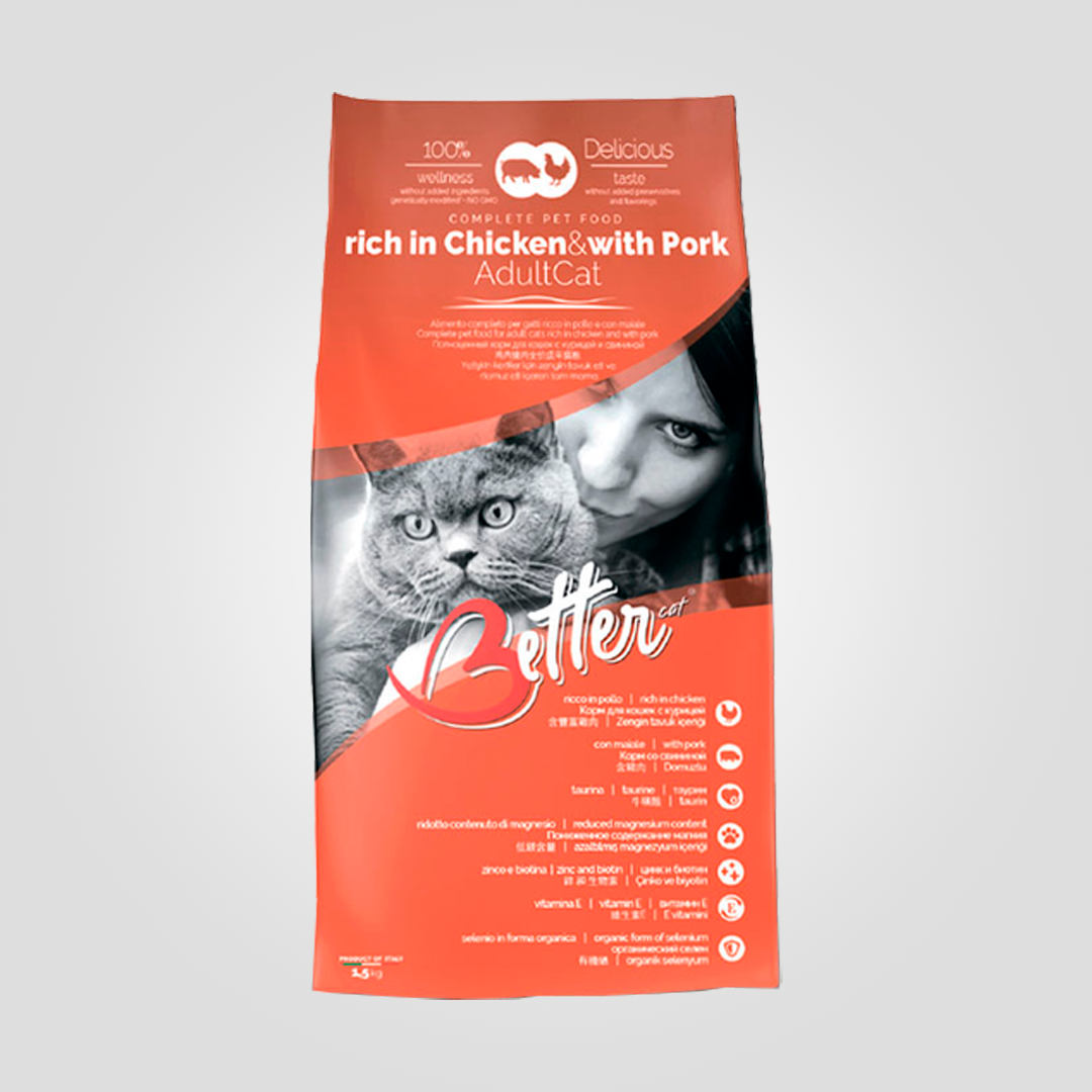 Корм сухой Better Chicken&Pork для кошек с курицей и свининой 1,5 кг (1775347235)
