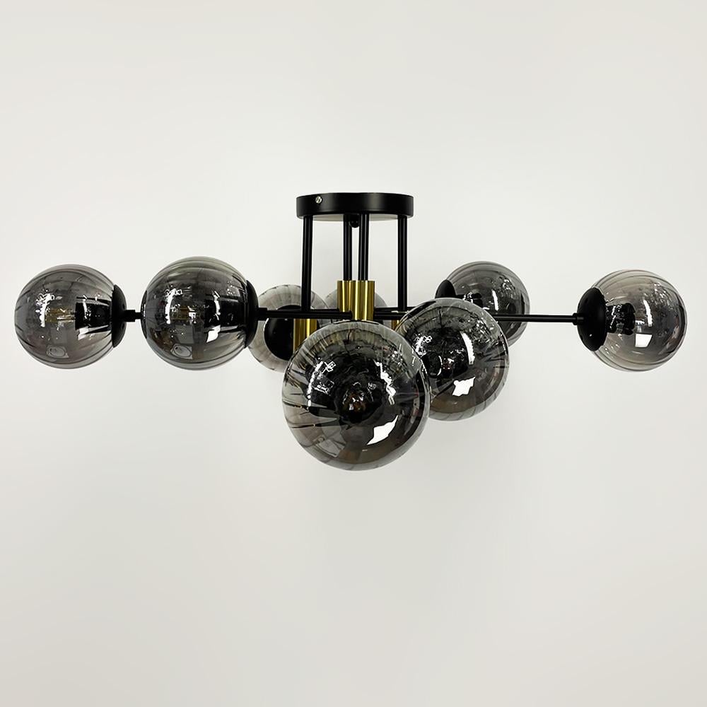 Люстра потолочная Lighthouse LF-17376/8 TBS/BK/GR Черный/Латунь/Графитовый