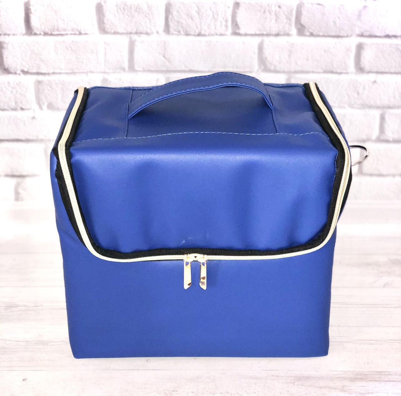 Сумка майстра з поличками шкірозамінник Синій (Ч02617)