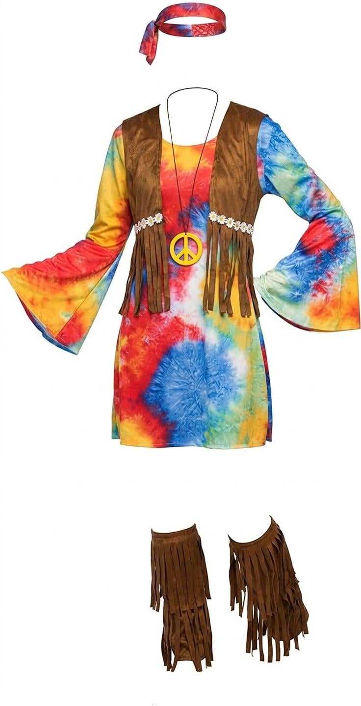 Карнавальный костюм хипи женский Boho 70 80-х годов S/M