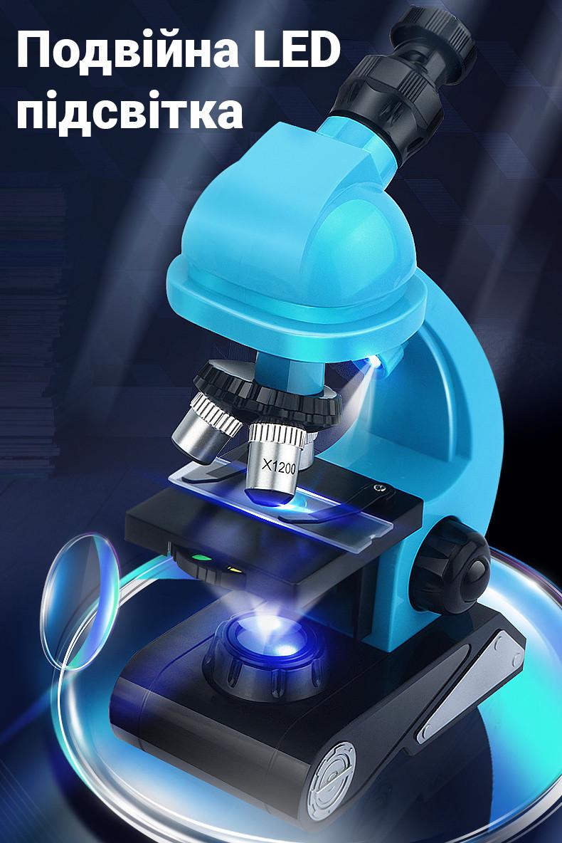 Детский микроскоп OEM 0046B набор для ребенка с увеличением 1200х Голубой - фото 9 Детский микроскоп OEM 0046B набор для ребенка с увеличением 1200х Голубой - фото 9