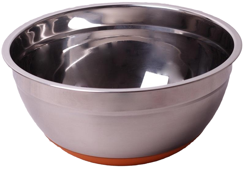 Миска стальная Kamille Labro Ø 24х11 см c силиконовым дном Оранжевый (KM-4349)