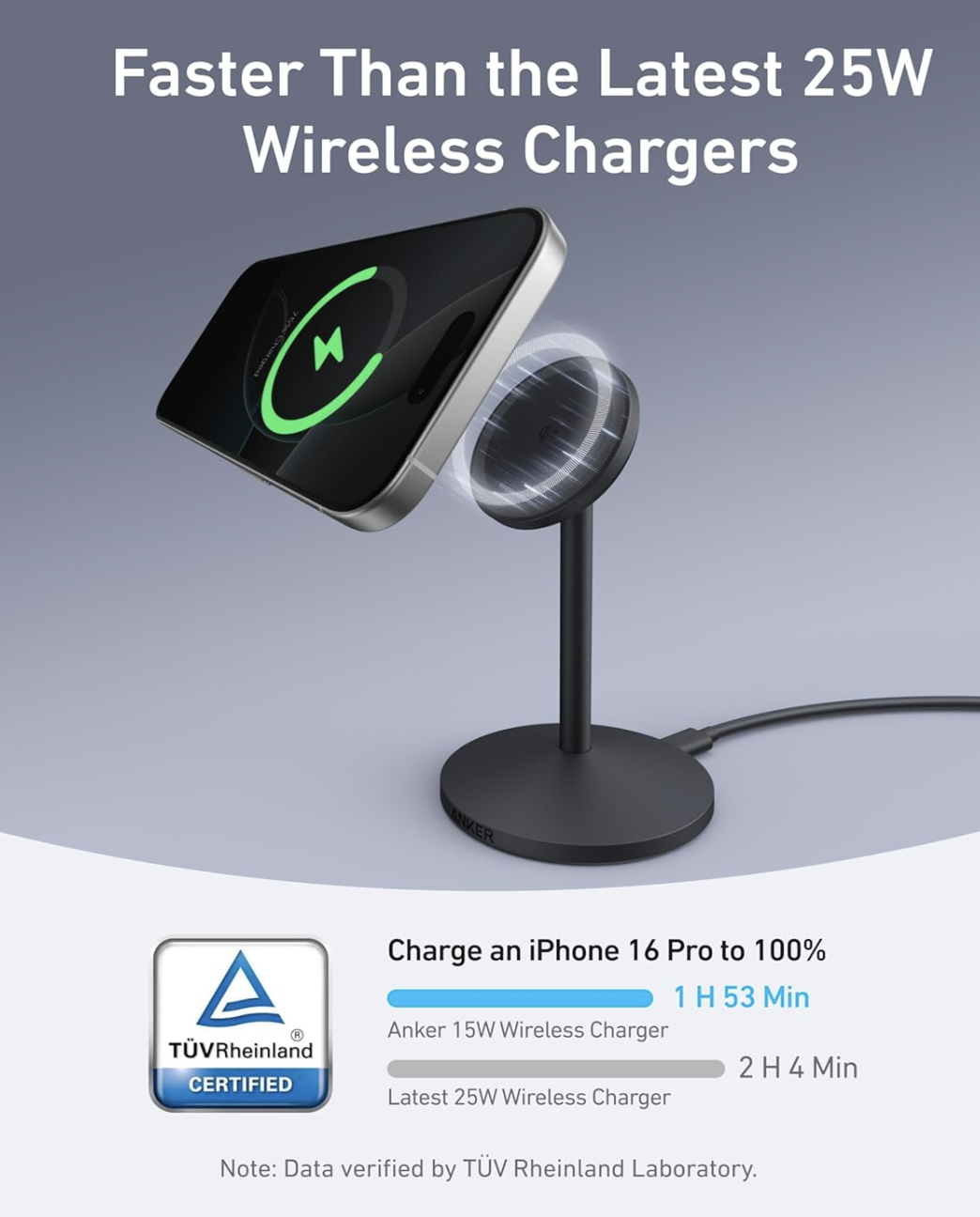 Зарядний пристрій Anker MagGo MagSafe QI2 15W Certified 360° Charger For iPhone 12-17 Series Black - фото 2 Зарядний пристрій Anker MagGo MagSafe QI2 15W Certified 360° Charger For iPhone 12-17 Series Black - фото 2