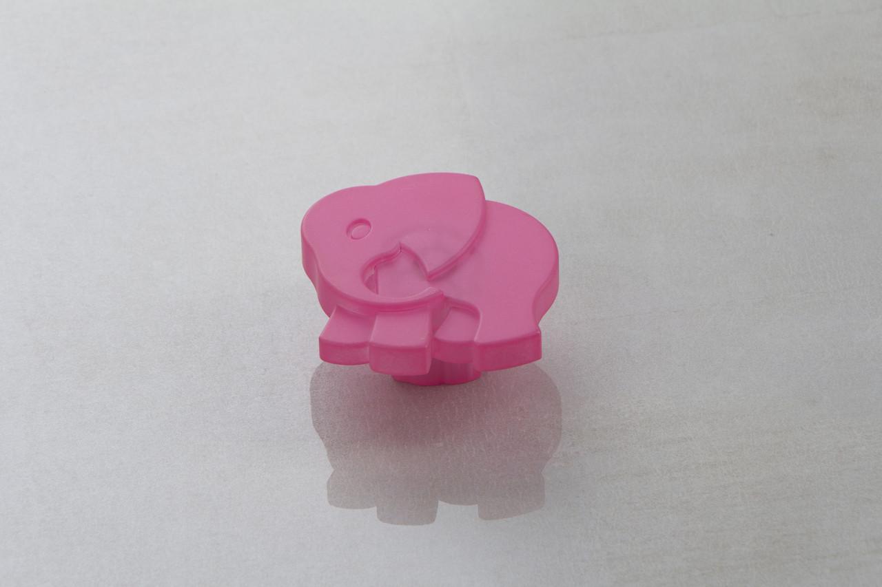 Мебельная ручка Poliplast Слоник РП-17 Прозрачный розовый (16109)