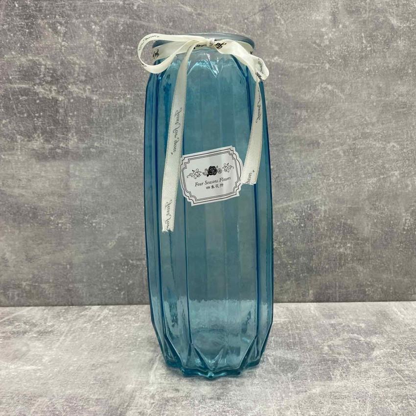 Ваза скляна Terri 210414-30 CRYSTAL 29 см Блакитний (1775764519)