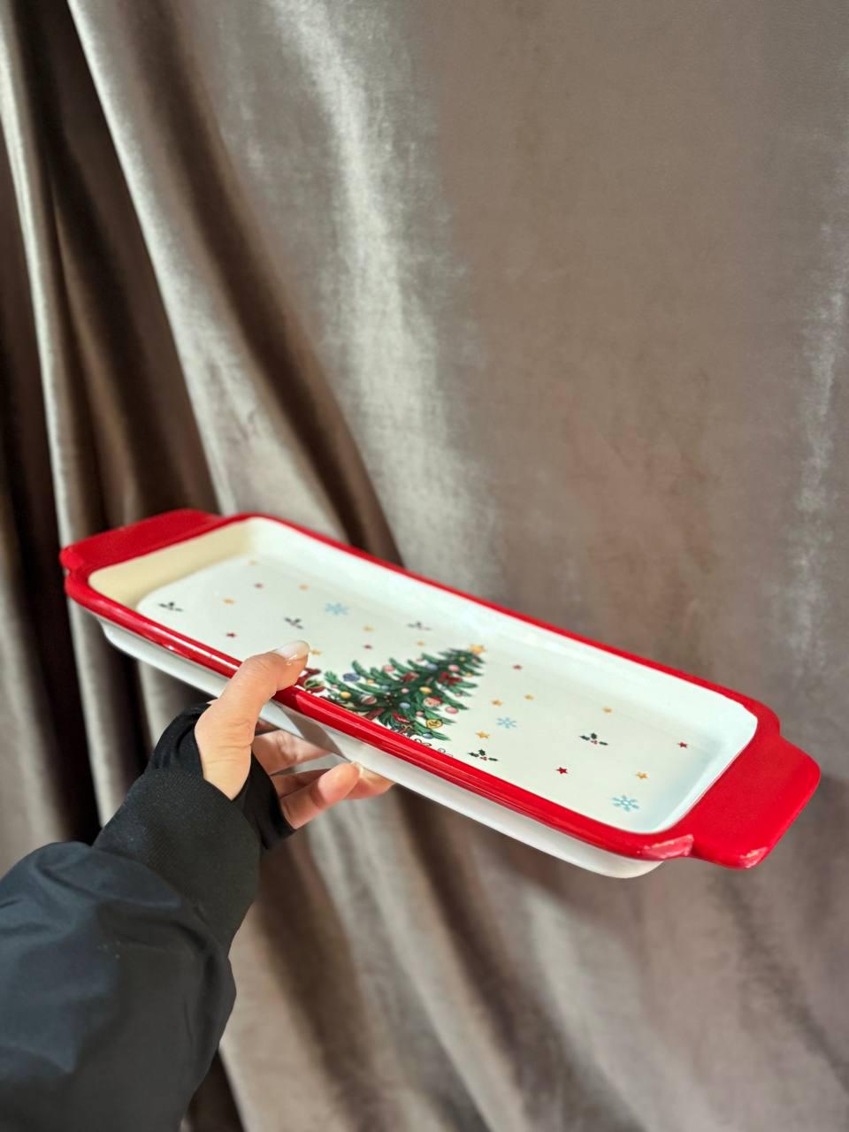 Блюдо сервірувальне новорічне YIWU New Year порцелянове 39х15х2 см (CR-1-1) - фото 6