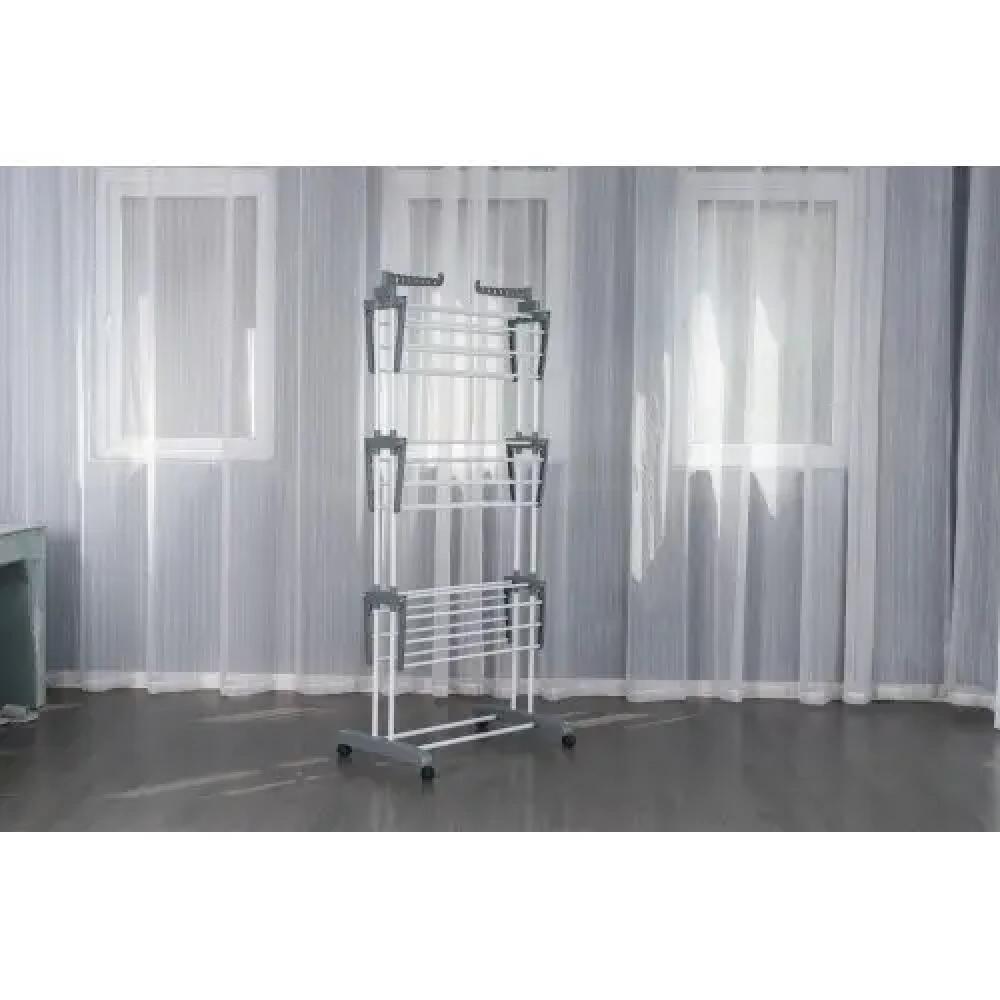 Сушилка для одежды многоярусная Bonro B07 раскладная на колесиках Серый (124-76-42400230) - фото 10 Сушилка для одежды многоярусная Bonro B07 раскладная на колесиках Серый (124-76-42400230) - фото 10